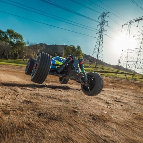 ARRMA Camión RC 1/8 Typhon 4X4 RTR Brushed Buggy, azul (batería y cargador no incluidos), ARA4206V4T1