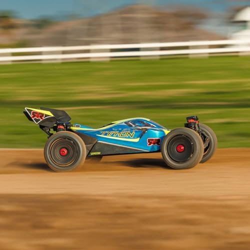 ARRMA Camión RC 1/8 Typhon 4X4 RTR Brushed Buggy, azul (batería y cargador no incluidos), ARA4206V4T1