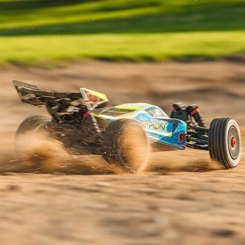 ARRMA Camión RC 1/8 Typhon 4X4 RTR Brushed Buggy, azul (batería y cargador no incluidos), ARA4206V4T1