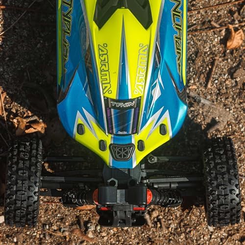 ARRMA Camión RC 1/8 Typhon 4X4 RTR Brushed Buggy, azul (batería y cargador no incluidos), ARA4206V4T1