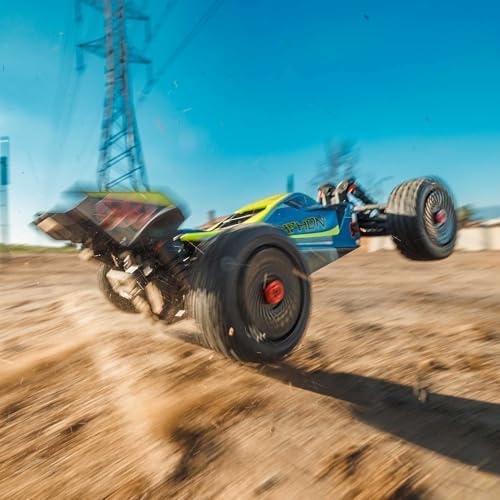 ARRMA Camión RC 1/8 Typhon 4X4 RTR Brushed Buggy, azul (batería y cargador no incluidos), ARA4206V4T1