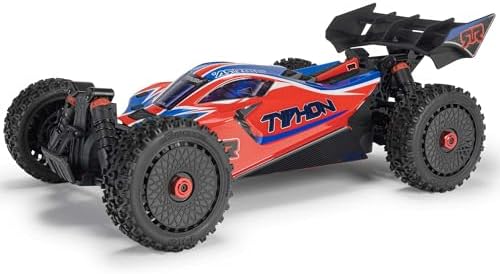 ARRMA Camión RC 1/8 Typhon 4X4 RTR Brushed Buggy, azul (batería y cargador no incluidos), ARA4206V4T1