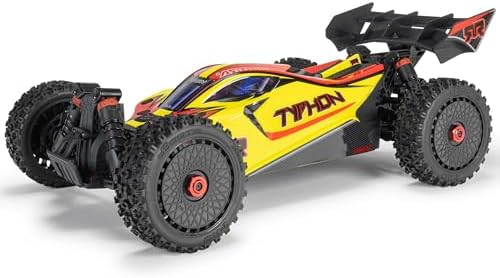ARRMA Camión RC 1/8 Typhon 4X4 RTR Brushed Buggy, azul (batería y cargador no incluidos), ARA4206V4T1