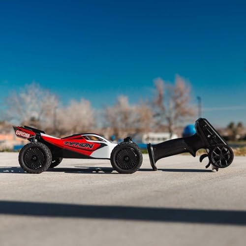 ARRMA RC Car Typhon GROM 4x4 Smart Small Scale Buggy RTR with Battery & Charger Red/White ARA2106T2