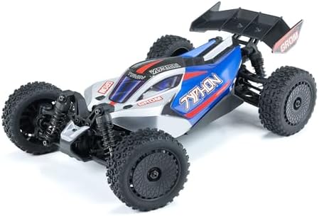 ARRMA RC Car Typhon GROM 4x4 Smart Small Scale Buggy RTR con batería y cargador, azul/plata ARA2106T1