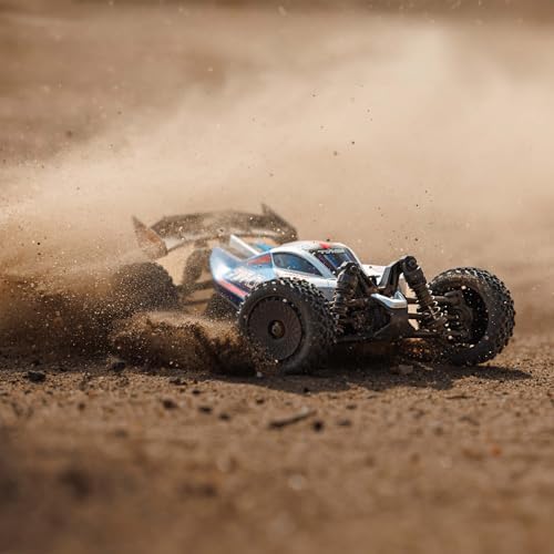 ARRMA RC Car Typhon GROM 4x4 Smart Small Scale Buggy RTR con batería y cargador, azul/plata ARA2106T1