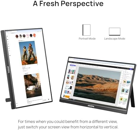 ARZOPA 17 3 Portable Monitor  1080P FHD 103  sRGB IPS Gaming Monitor Laptop Monitor with Built in Kickstand HDMI USB C External Screen for PC Mac Phone Xbox PS5   A1M
