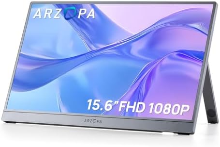 ARZOPA 17 3 Portable Monitor  1080P FHD 103  sRGB IPS Gaming Monitor Laptop Monitor with Built in Kickstand HDMI USB C External Screen for PC Mac Phone Xbox PS5   A1M