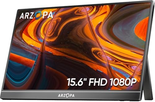 ARZOPA 17 3 Portable Monitor  1080P FHD 103  sRGB IPS Gaming Monitor Laptop Monitor with Built in Kickstand HDMI USB C External Screen for PC Mac Phone Xbox PS5   A1M