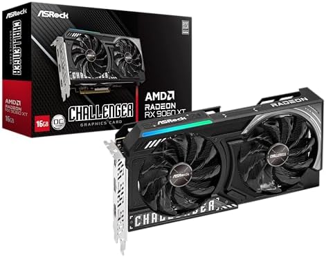 ASROCK AMD Radeon RX 9070 Challenger Triple Fan 16GB GDDR6 PCIE 5 0 Graphics Card