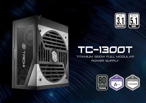 ASROCK TC 1300T 1300 WATT 80 Plus Titanium ATX Fully Modular Power Supply   ATX 3 1 Compatible