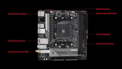 ASRock A520M ITX/AC Supports 3rd Gen AMD AM4 Ryzen  / Future AMD Ryzen  Processors  3000 and 4000 Series Processors  Mini ITX Motherboard