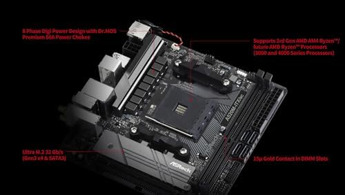 ASRock A520M ITX/AC Supports 3rd Gen AMD AM4 Ryzen  / Future AMD Ryzen  Processors  3000 and 4000 Series Processors  Mini ITX Motherboard