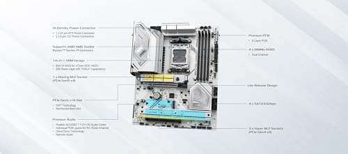 ASRock AMD B850 Steel Legend WiFi 7 Socket AM5 Ryzen 9000  8000 and 7000 Series DDR5 up to 8000   OC  MHz 256GB ATX Motherboard M 2 SATA3 6 0 Gb/s PCIe 5 0 1 HDMI