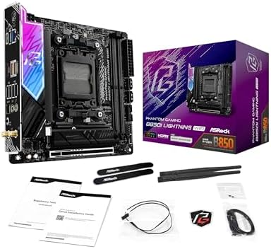 ASRock AMD B850i Lightning WiFi 6E Socket AM5 Ryzen 9000/8000/7000 Series DDR5 8200   OC  MHz 128GB Mini ITX Motherboard M 2 SATA3 6 0 Gb/s PCIe 5 0 B850 BIOS Flashback