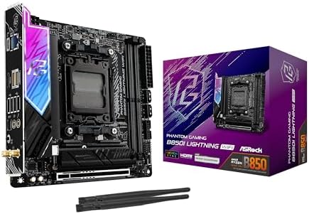 ASRock AMD B850i Lightning WiFi 6E Socket AM5 Ryzen 9000/8000/7000 Series DDR5 8200   OC  MHz 128GB Mini ITX Motherboard M 2 SATA3 6 0 Gb/s PCIe 5 0 B850 BIOS Flashback