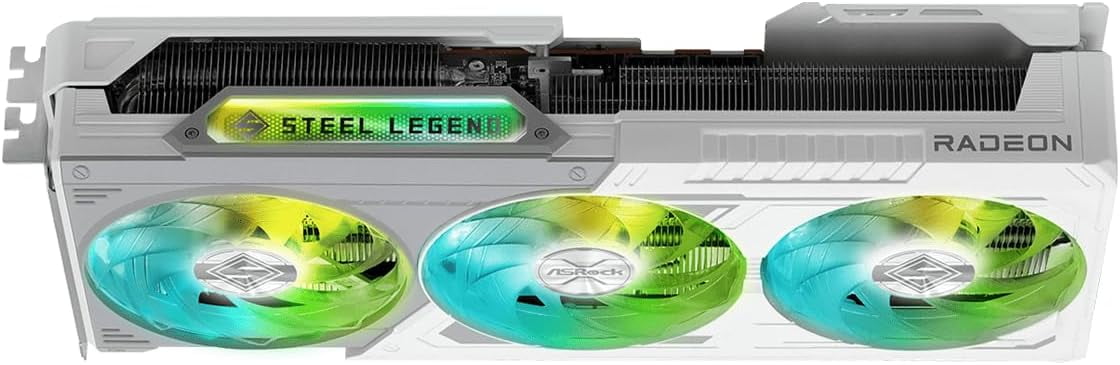 ASRock AMD Radeon RX 9070 XT Steel Legend Triple Fan 16GB GDDR6 PCIe 5 0 Graphics Card