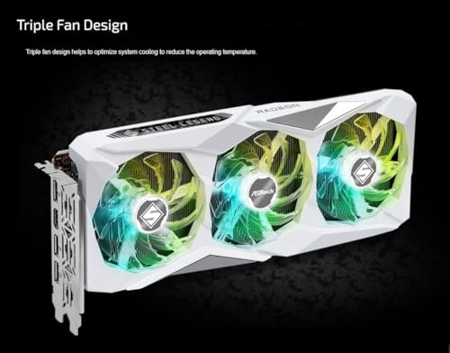 ASRock AMD Radeon RX 7600 Steel Legend 8GB OC GDDR6 128 bit 0dB Silent Cooling Graphics Card DisplayPort 7680 x 4320 HDMI 18 Gbps 3 Fans PCI Express 4