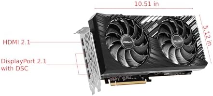 ASRock AMD Radeon RX 7700 XT Challenger 12GB GDDR6 192 bit 0dB Silent Cooling 7680 x 4320 DisplayPort HDMI LED Indicator 18Gbps Dual Fan Graphics Card