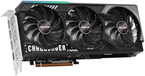 ASRock AMD Radeon RX 9070 Challenger 16GB 2520 MHz 20 Gbps GDDR6 256Bit GPU RT AI Accelerators PCIe5 0 2x8 pin Triple Fan 700W Graphics Card 0DB Silent Cooling DisplayPort2 1a HDMI2 1b LED Indicator