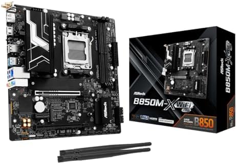 ASRock B850M X WiFi R2 0 AM5 Micro ATX Motherboard  Supports AMD Ryzen 9000/8000/7000 CPUs  DDR5 8200   OC   PCIe 5 0  Wi Fi 6E  2 5G LAN  USB C  BIOS Flashback