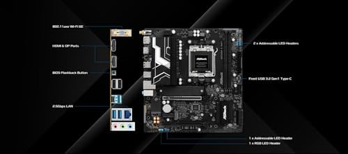 ASRock B850M X WiFi R2 0 AM5 Micro ATX Motherboard  Supports AMD Ryzen 9000/8000/7000 CPUs  DDR5 8200   OC   PCIe 5 0  Wi Fi 6E  2 5G LAN  USB C  BIOS Flashback