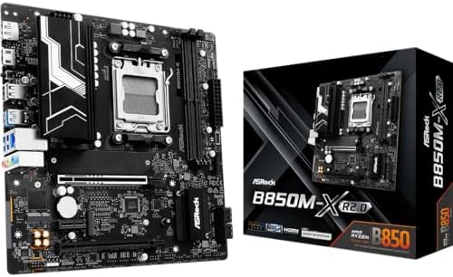 ASRock B850M X WiFi R2 0 AM5 Micro ATX Motherboard  Supports AMD Ryzen 9000/8000/7000 CPUs  DDR5 8200   OC   PCIe 5 0  Wi Fi 6E  2 5G LAN  USB C  BIOS Flashback
