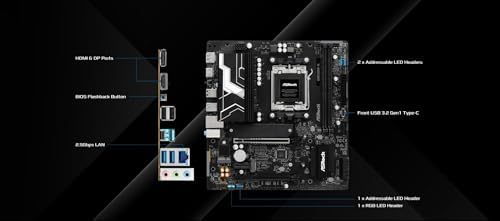 ASRock B850M X WiFi R2 0 AM5 Micro ATX Motherboard  Supports AMD Ryzen 9000/8000/7000 CPUs  DDR5 8200   OC   PCIe 5 0  Wi Fi 6E  2 5G LAN  USB C  BIOS Flashback