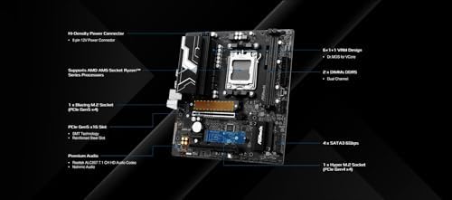 ASRock B850M X WiFi R2 0 AM5 Micro ATX Motherboard  Supports AMD Ryzen 9000/8000/7000 CPUs  DDR5 8200   OC   PCIe 5 0  Wi Fi 6E  2 5G LAN  USB C  BIOS Flashback