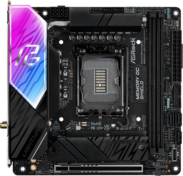 ASRock B860I Lightning WiFi LGA 1851 Intel B860 SATA 6Gb/s Intel Core Ultra DDR5 Mini ITX Motherboard