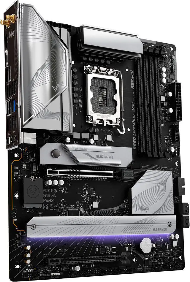 Placa base ASRock B860 LiveMixer WiFi LGA 1851 Intel B860 SATA 6 Gb/s DDR5 Intel Core Ultra ATX