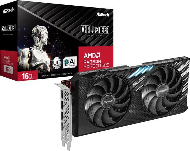 ASRock Challenger Radeon RX 7900 GRE 16GB GDDR6 PCI Express 4 0 ATX Graphics Card RX7900GRE CL 16GO