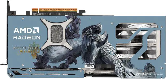 ASRock Monster Hunter Wilds Radeon RX 9070 XT 16GB GDDR6 PCI Express 5 0 x16 Graphics Card RX9070XT MH 16G