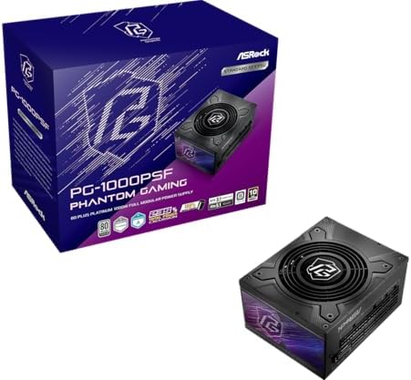 ASRock PG 1600G ATX 3 1 1600W Power Supply PCle5 1 10 Years Warranty Fully Modular Japanese Capacitor Phantom Gaming PG 1600G 80 Plus Gold Cybenetics Platinum 12V 2x6 Cables