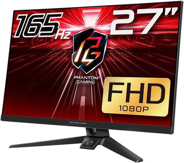 ASRock PHANTOM GAMING 27" FHD  1920 x 1080  165Hz/1ms  144Hz and higher  FreeSync Gaming Monitor  2   DisplayPort  1   HDMI  PG27FF1A 