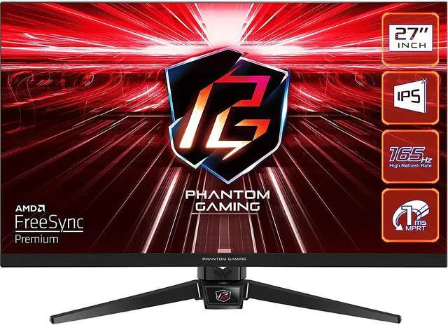 ASRock PHANTOM GAMING 27" FHD  1920 x 1080  165Hz/1ms  144Hz and higher  FreeSync Gaming Monitor  2   DisplayPort  1   HDMI  PG27FF1A 