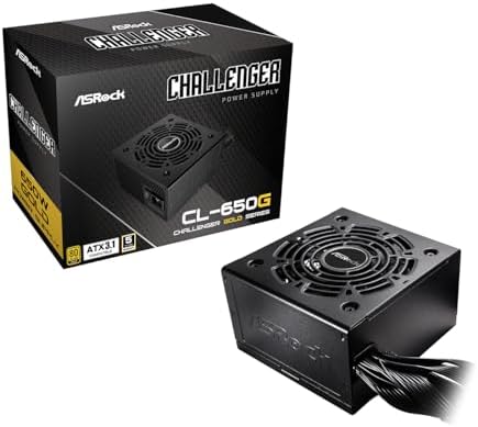 ASRock PRO 650G Power Supply   650W 80 Plus Gold Certified  ATX 3 1 Ready  120mm Fan  Full Protection Circuit  3 Year Warranty