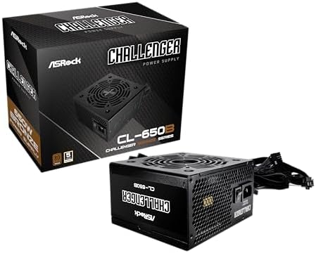 ASRock PRO 650G Power Supply   650W 80 Plus Gold Certified  ATX 3 1 Ready  120mm Fan  Full Protection Circuit  3 Year Warranty