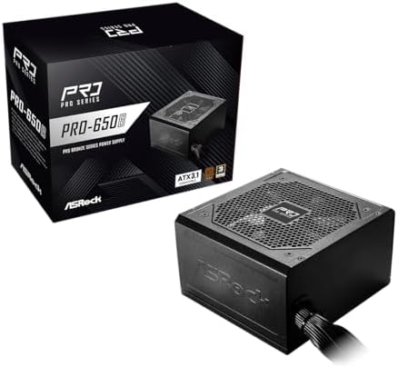 ASRock PRO 850G Power Supply   850W 80 Plus Gold Certified  ATX 3 1 & PCIe 5 1 Ready  Native 12V 2x6 Connector  120mm Low Noise Fan  3 Year Warranty