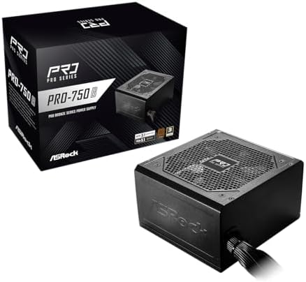 ASRock PRO 850G Power Supply   850W 80 Plus Gold Certified  ATX 3 1 & PCIe 5 1 Ready  Native 12V 2x6 Connector  120mm Low Noise Fan  3 Year Warranty