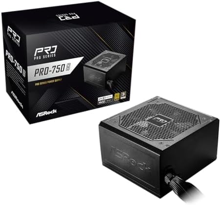 ASRock PRO 850G Power Supply   850W 80 Plus Gold Certified  ATX 3 1 & PCIe 5 1 Ready  Native 12V 2x6 Connector  120mm Low Noise Fan  3 Year Warranty
