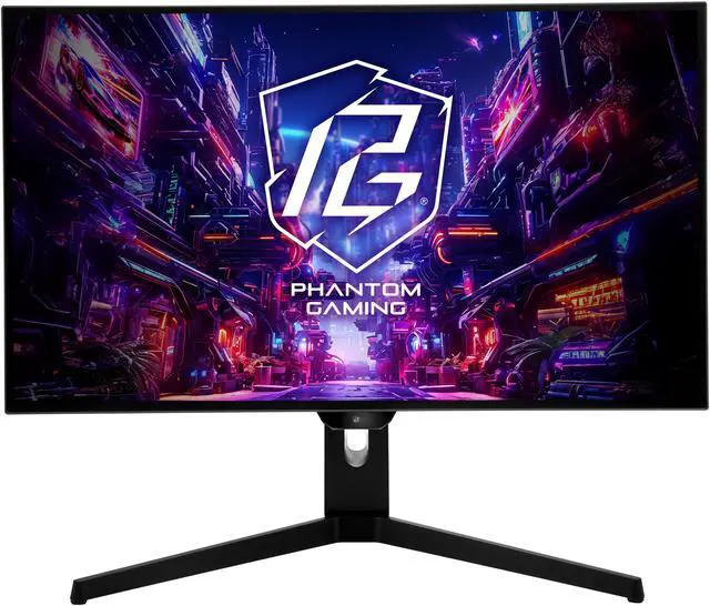 ASRock Phantom Gaming 27" QHD  2560x1440  240Hz Flat WOLED Gaming Monitor  0 03ms  GTG   99  DCI P3 with 129  sRGB Color Space  2xHDMI 2 1  2xDisplayPort 1 4  3xUSB  PGO27QFS