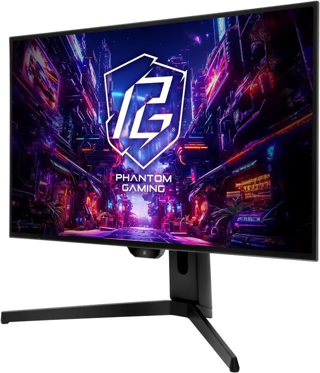 ASRock Phantom Gaming 27" QHD  2560x1440  240Hz Flat WOLED Gaming Monitor  0 03ms  GTG   99  DCI P3 with 129  sRGB Color Space  2xHDMI 2 1  2xDisplayPort 1 4  3xUSB  PGO27QFS