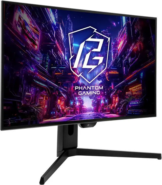 ASRock Phantom Gaming 27" QHD  2560x1440  240Hz Flat WOLED Gaming Monitor  0 03ms  GTG   99  DCI P3 with 129  sRGB Color Space  2xHDMI 2 1  2xDisplayPort 1 4  3xUSB  PGO27QFS