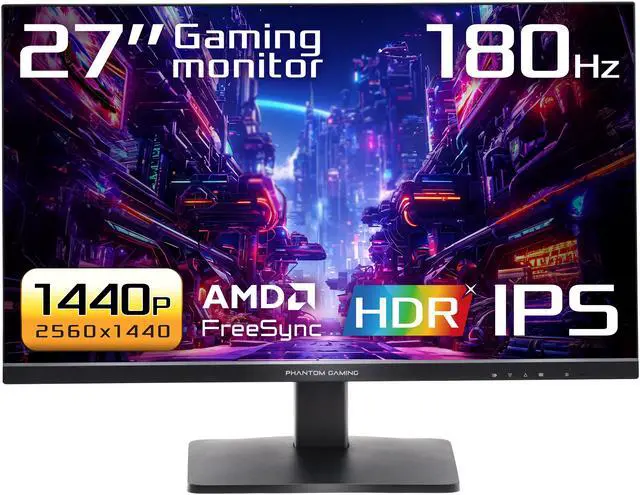 ASRock Phantom Gaming Monitor 27" 180 Hz IPS QHD FreeSync  AMD Adaptive Sync  99  sRGB / 90  DCI P3 PG27QFT1B