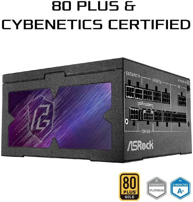 ASRock Phantom Gaming PG 850G 850W 80 PLUS GOLD & Cybenetics PLATINUM Full Modular Power Supply  ATX3 1 & PCIe5 1 Ready with Dual Color 12V 2x6 Cable  10 Years Warranty