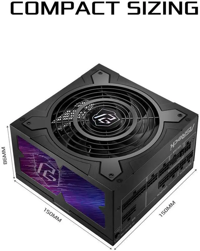 ASRock Phantom Gaming PG 750G 750W 80 PLUS GOLD & Cybenetics PLATINUM Full Modular Power Supply  ATX3 1 & PCIe5 1 Ready with Dual Color 12V 2x6 Cable  10 Years Warranty