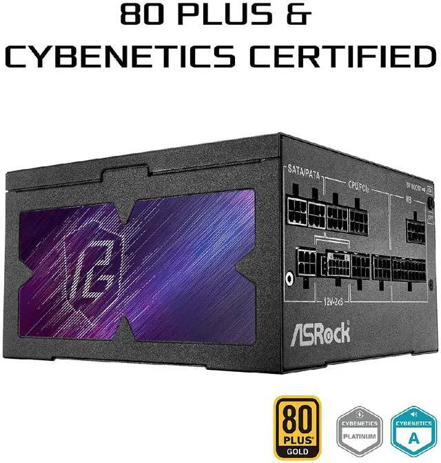 ASRock Phantom Gaming PG 750G 750W 80 PLUS GOLD & Cybenetics PLATINUM Full Modular Power Supply  ATX3 1 & PCIe5 1 Ready with Dual Color 12V 2x6 Cable  10 Years Warranty