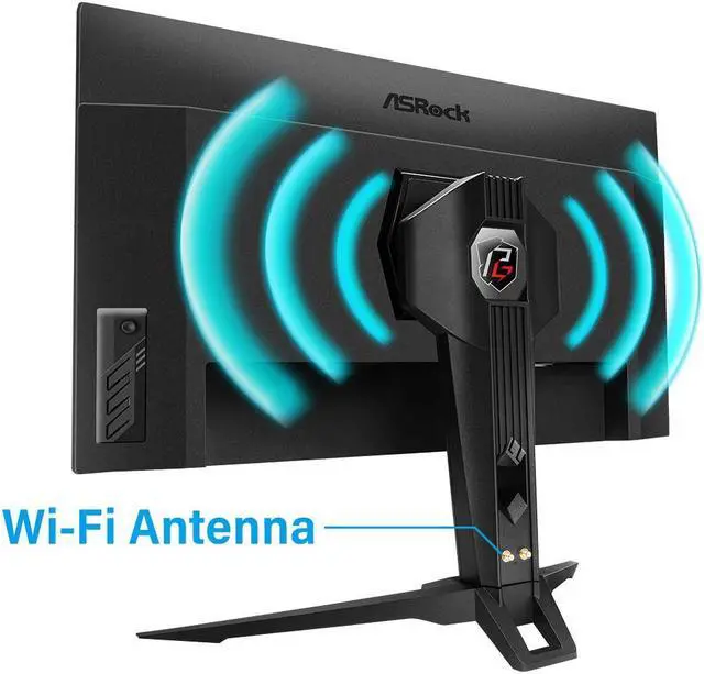 ASRock Phantom Gaming 32"  31 5" viewable  QHD 2K 1440P 165Hz with AMD FreeSync Premium HDR400 Built in Speakers & Wi Fi Antenna Gaming Computer Monitor with Height Adjustable  Swivel  and Tilt stand PG32QF2B