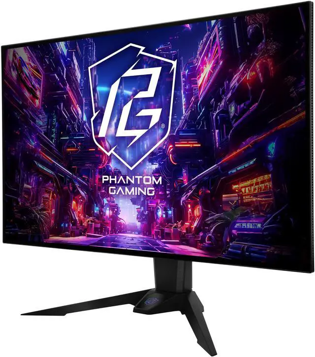 ASRock Phantom Gaming 32 inch DUAL MODE UHD 4K 240Hz FHD 480Hz FreeSync Premium Pro 0 03ms HDR400 USB C Built in Speakers OLED Gaming Computer Monitor with Height Adjustable  Swivel & Tilt Stand PGO32UFS